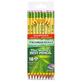 Ticonderoga DIX13818 Pencils Soft Yellow Presharp 18Pk, Ticonderoga