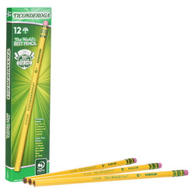 Ticonderoga DIX13881 Original Ticon Pencils No 1 12Bx, Extra Soft Yellow Unsharpened