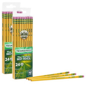 Ticonderoga DIX13924-2 Pencils No 2 Soft Yellow Pk, Of 24 Ticonderoga Unsharpened (2 PK)