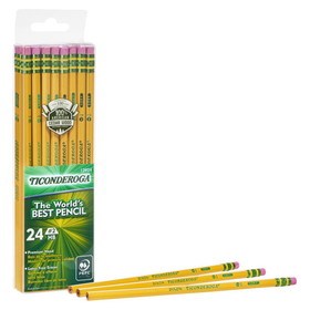 Ticonderoga DIX13924 Pencils No 2 Soft Yellow Pack Of 24, Ticonderoga Unsharpened