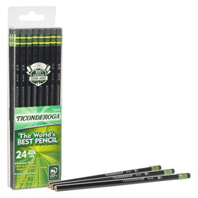 Ticonderoga DIX13926 Pencils No 2 Soft Black Pack Of 24, Ticonderoga Unsharpened