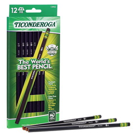 Ticonderoga DIX13953 Ticonderoga Black Num2 Pencil 12Ct