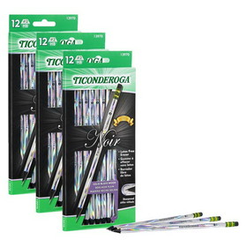 Ticonderoga DIX13970-3 Noir Pencils No 2 Soft Pack, Of 12 Ticonderoga Presharpened (3 PK)