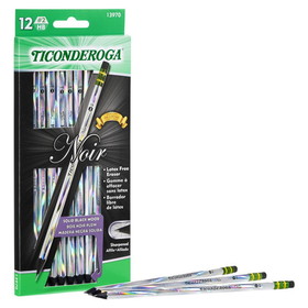 Ticonderoga DIX13970 Noir Pencils No 2 Soft Pack Of 12, Ticonderoga Presharpened