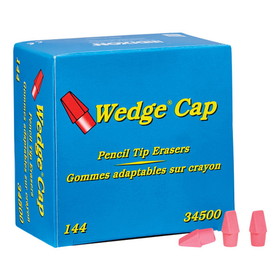 Dixon DIX34500 Wedge Pencil Cap Erasers Pink 144Pk