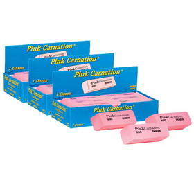 Dixon DIX38900-3 Dixon Pink Carnation Erasers, Medium (3 PK)