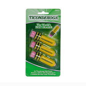 Dixon Ticonderoga DIX38953 Ticonderoga 3Pk Pencil Shaped - Erasers