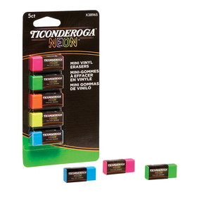 Ticonderoga DIX38965 Min Neo Erasers 5 Asst Colors