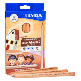 Lyra DIX3931124 Giant Color Pencils Skin Tones 12Pk, Lyra Color