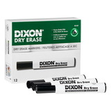 Dixon DIX92107 Dry Erase Mrkrs Wedge Tip Blck 12Pk
