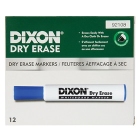 Dixon DIX92108 Dry Erase Mrkrs Wedge Tip Blue 12Pk