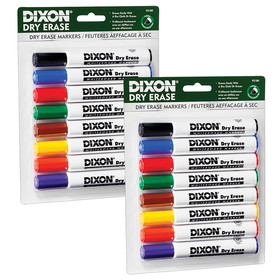 Dixon DIX92180-2 Dry Erase Markrs Wedge Tip, Set Of 8 (2 ST)