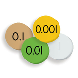 Essential Learning Products ELP626635 4-Value Decimals To Whole Number Place Value Discs Set 100 Discs