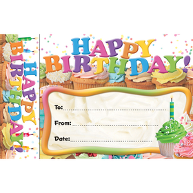 Edupress EP-3024 Happy Birthday Cupcakes Bookmark Award