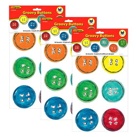 Edupress EP-3236-3 Pete The Cat Groovy Buttons, Accents 36 Per Pack (3 PK)