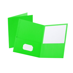 Esselte ESS57503 Twin Pocket Portfolios 25/Box Light Green