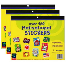 Eureka EU-458010-3 Jumbo Motivational Sticker, Book 480 Per Bk (3 EA)