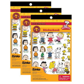 Eureka EU-609600-3 Peanuts Sticker Book (3 EA)