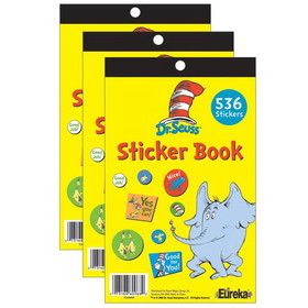 Eureka EU-609720-3 Dr Seuss Sticker Book (3 EA)