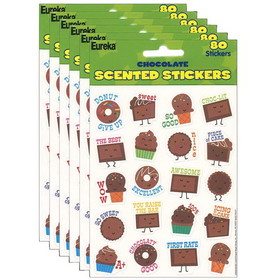 Eureka EU-650944-6 Chocolate Stickers Scented (6 PK)