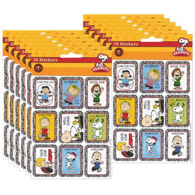 Eureka EU-655111-12 Stickers Peanuts Characters (12 PK)
