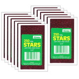 Eureka EU-82462-12 Stickers Foil Stars .5In, Red 250 Per Pk (12 PK)
