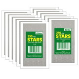 Eureka EU-82472-12 Stickers Foil Stars .5In, Silver 250 Per Pk (12 PK)