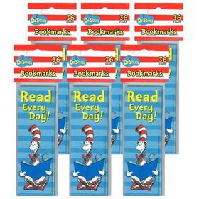 Eureka EU-834280-6 Cat In The Hat Read Every, Day Bookmarks (6 PK)