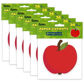 Eureka EU-841562-6 Apples Paper Cut-Outs, A Teachable Town (6 PK)