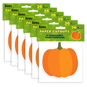Eureka EU-841563-6 Pumpkins Paper Cut-Outs, A Teachable Town (6 PK)