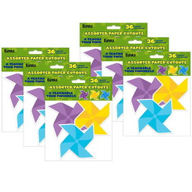 Eureka EU-841564-6 Pinwheels Paper Cut-Outs, A Teachable Town (6 PK)
