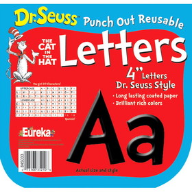 Eureka EU-845033 Dr Seuss Punch Out Deco Letters Blk