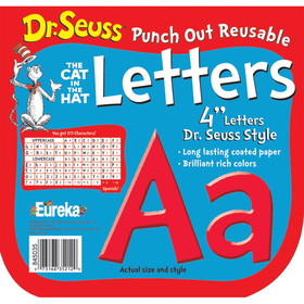 Eureka EU-845035 Dr Seuss Punch Out Reusable Red, Letters 4In