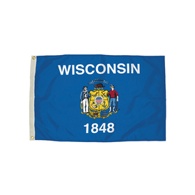 Flagzone FZ-2482051 3X5 Nylon Wisconsin Flag Heading & - Grommets