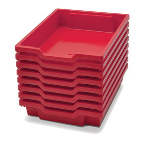 Gratnells GTSF0109P8 Shallow Tray F1 Flame Red 8/Pk