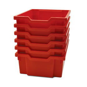 Gratnells GTSF0209P6 Deep Tray F2 Flame Red 6/Pk
