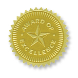 Flipside H-VA373 Gold Foil Embossed Seals Award Of - Excellence