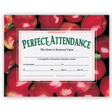 Hayes School Publishing H-VA513 Certificates Perfect 30 Pk 8.5 X 11 Attendance W/ Apples