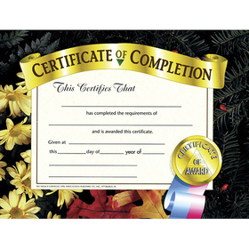 Hayes School Publishing H-VA524 Certificates Of Completion 30 Pk 8.5 X 11