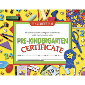 Flipside H-VA600 Certificates Pre-Kindergarten 30/Pk - 8.5 X 11 Yellow