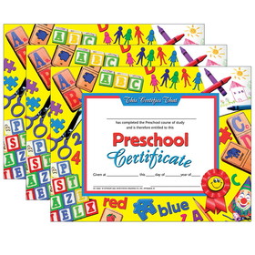 Hayes Publishing H-VA605-3 Preschool Certificate Ylw, Background 30 Per Pk (3 PK)