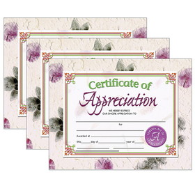 Hayes Publishing H-VA614-3 Certificates Of Appreciation, Inkjet Laser 8.5X11 30 Per Pk (3 PK)