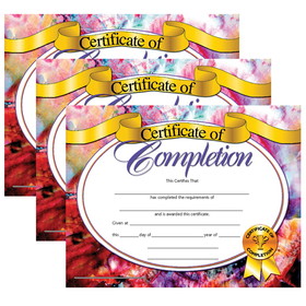 Hayes Publishing H-VA624-3 Certificates Of Completion, Inkjet Laser 8.5X11 30 Per Pk (3 PK)