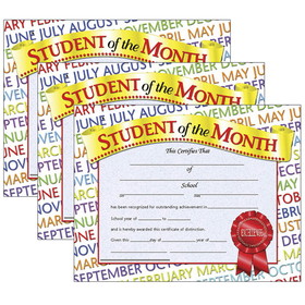 Hayes Publishing H-VA628-3 Student Of The Month Cert, Inkjet Laser 8.5X11 30 Per Pk (3 PK)