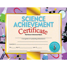 Hayes Publishing H-VA671 Science Achievement 30/Pk 8.5 X 11, Certificate Inkjet Laser