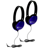 HamiltonBuhl HECPRM100-2 Primo Stereo Headphones, Blue (2 EA)