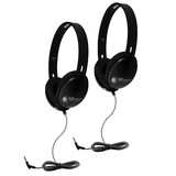 HamiltonBuhl HECPRM100B-2 Primo Stereo Headphones, Black (2 EA)