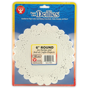 Hygloss Products HYG10061 Doilies 6 White Round 100/Pk