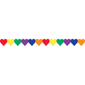 Hygloss Products HYG33626 Multi Color Hearts Border