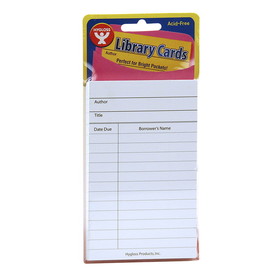 Hygloss HYG61439 Bright Library Cards White 500 Ct